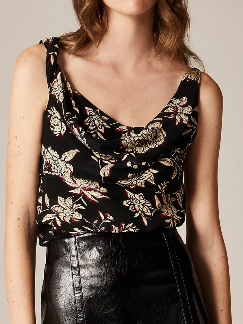 J Crew asymmetrical cowl neck top size 6